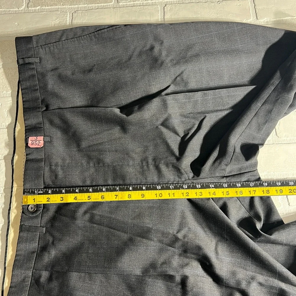 Jack Victor Suit Jacket Mens 56L Pants 52x31 Gray Windowpane Wool Reflex Stretch